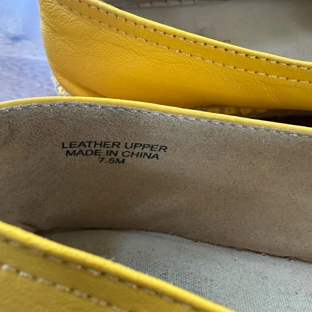Talbots Izzy Knot Soft Nappa Leather Yellow Espadrilles